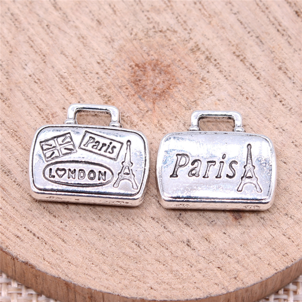 Vintage Fashion In Paris - 10pcs 16x14mm(0.63x0.55inch) Antique Silver Color Tourist