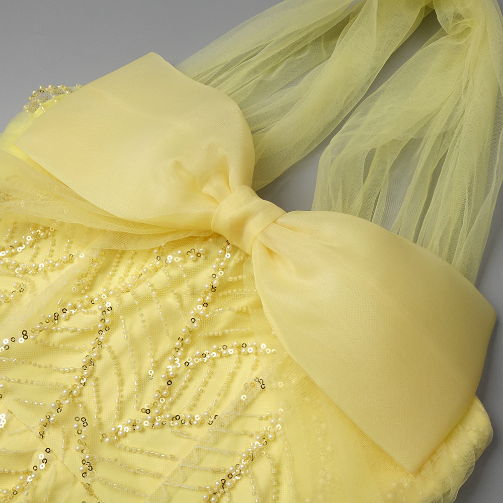 Vintage Yellow Mesh Sequin Pro - Vintage Fashion Exhibition 评论和价格