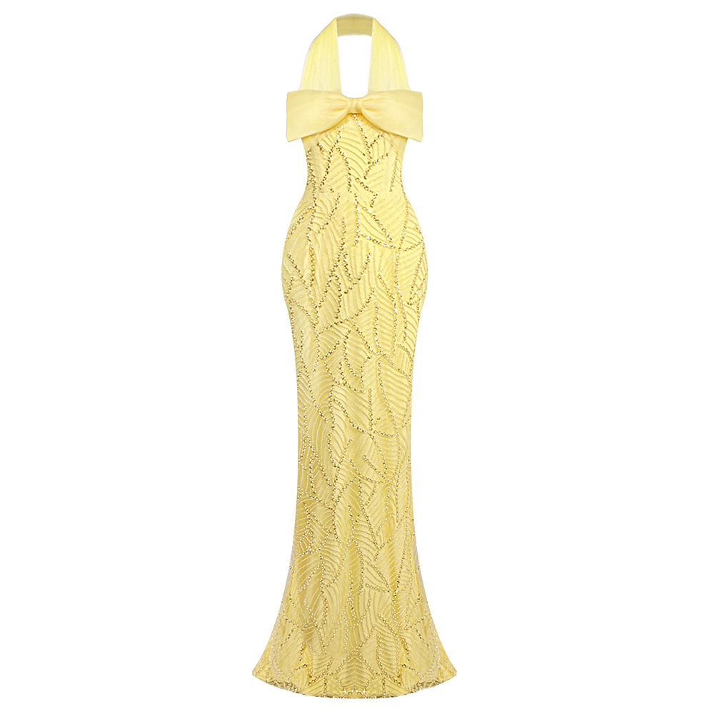 Vintage Yellow Mesh Sequin Pro - Vintage Fashion Exhibition 评论和价格