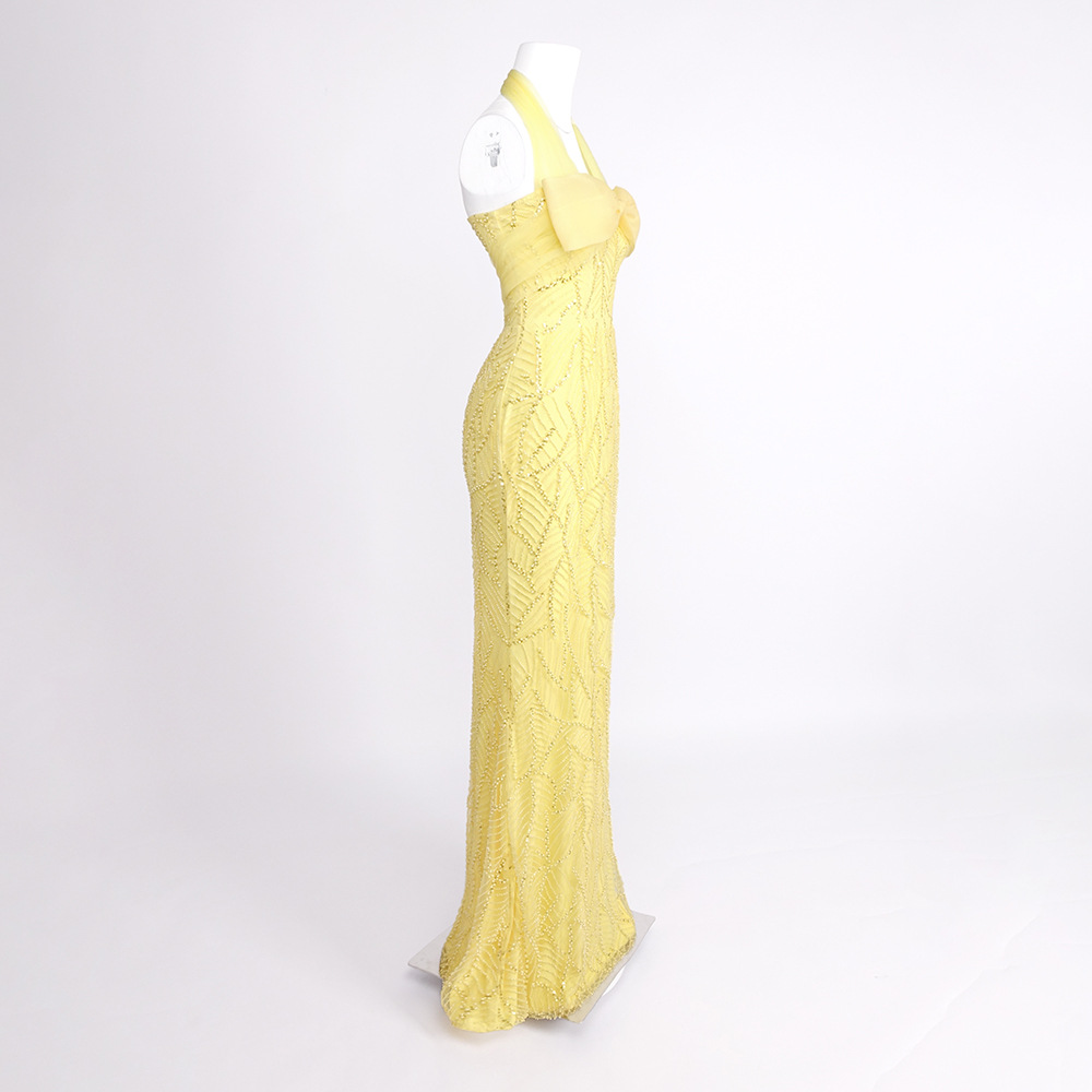 Vintage Yellow Mesh Sequin Pro - Vintage Fashion Exhibition 评论和价格
