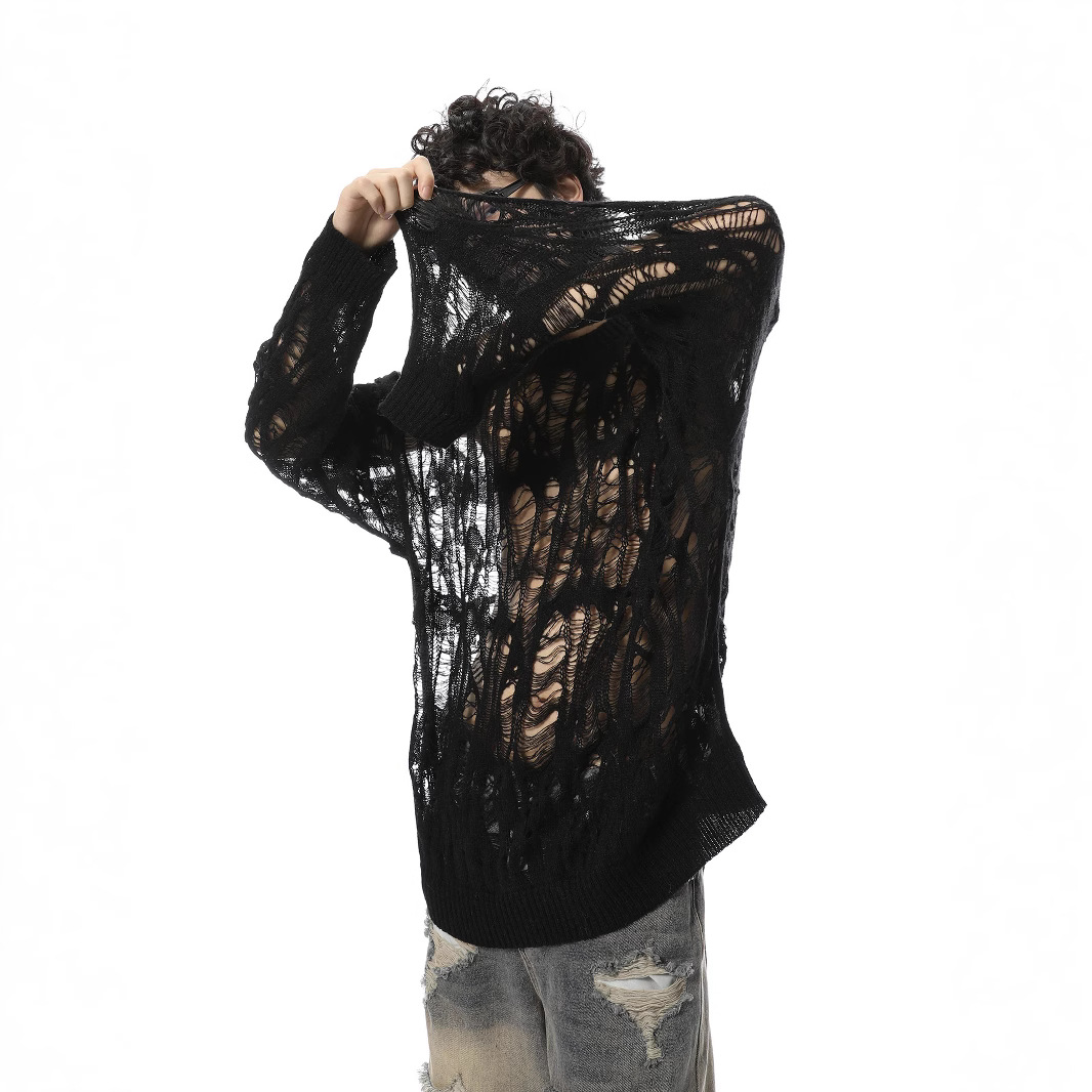 Vintage Ripped Hollow Out Mesh - Vintage Fashion In Japan 评论和价格
