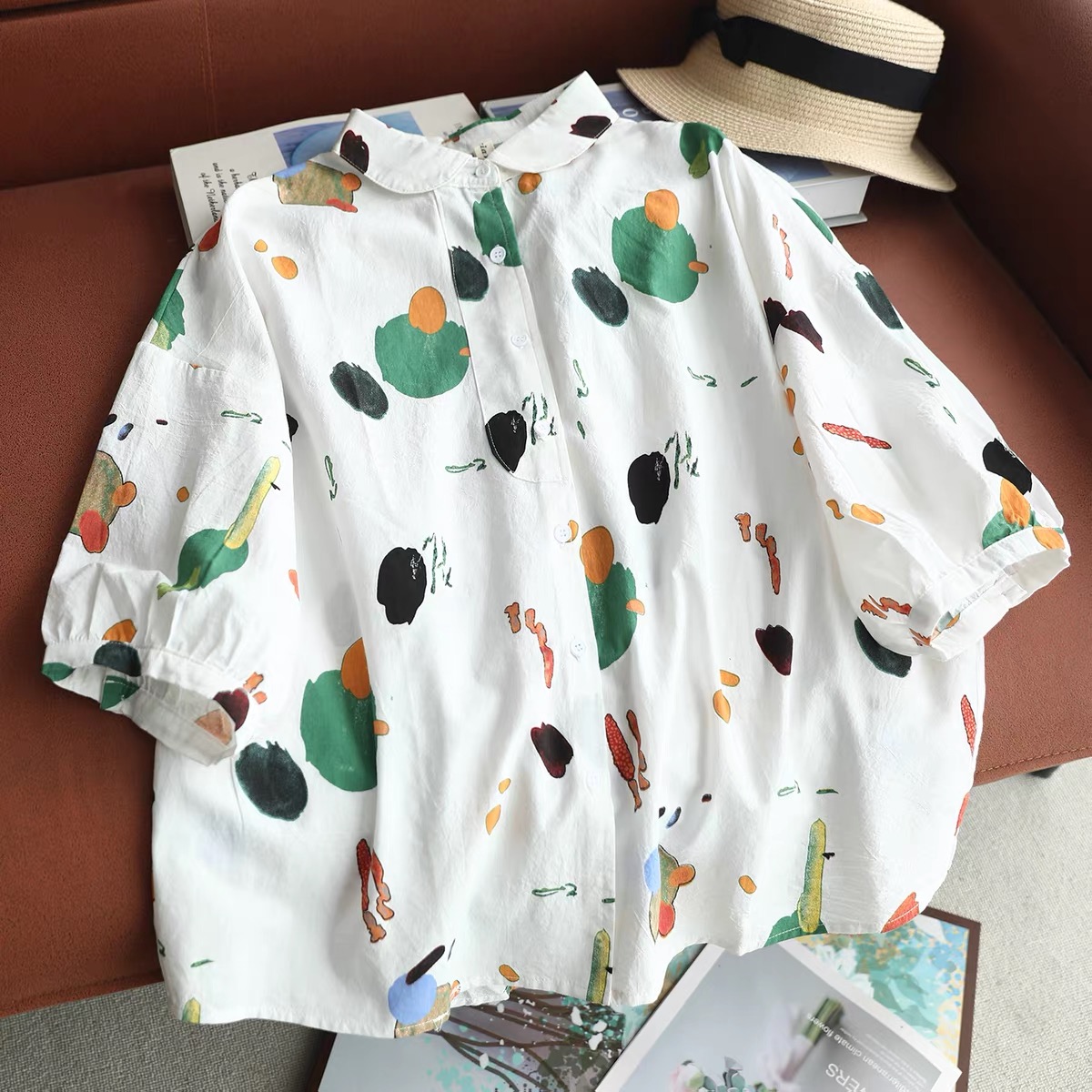 Women Abstract Watercolor Prin - Vintage Fashion In Japan 评论和价格
