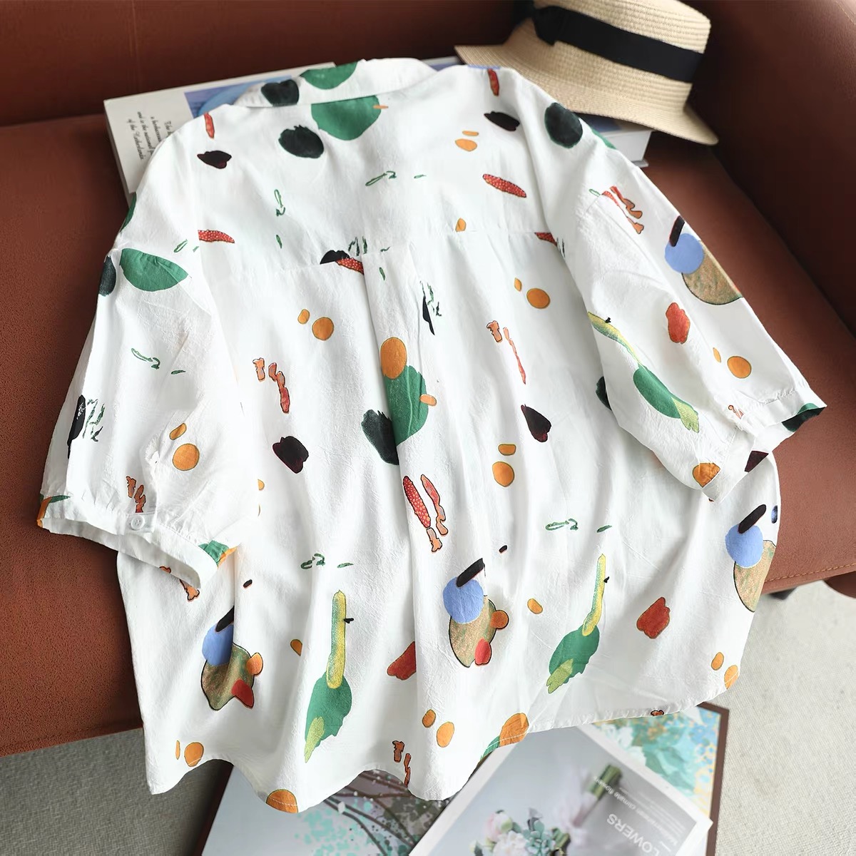 Women Abstract Watercolor Prin - Vintage Fashion In Japan 评论和价格