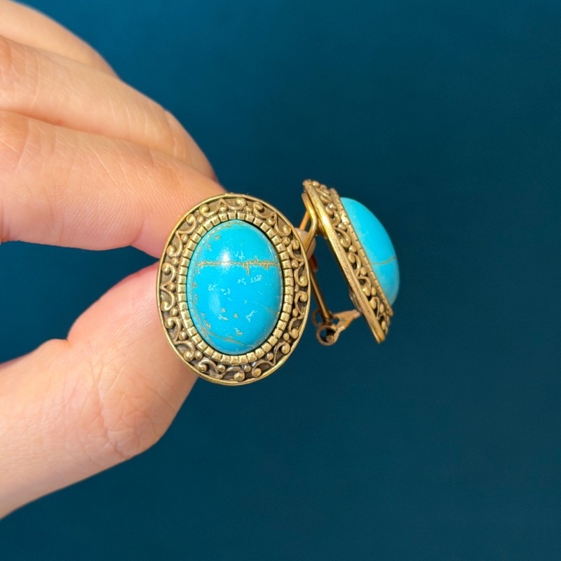 Vintage Oval Sea Blue Natural  - Vintage Fashion Trends 2026 评论和价格