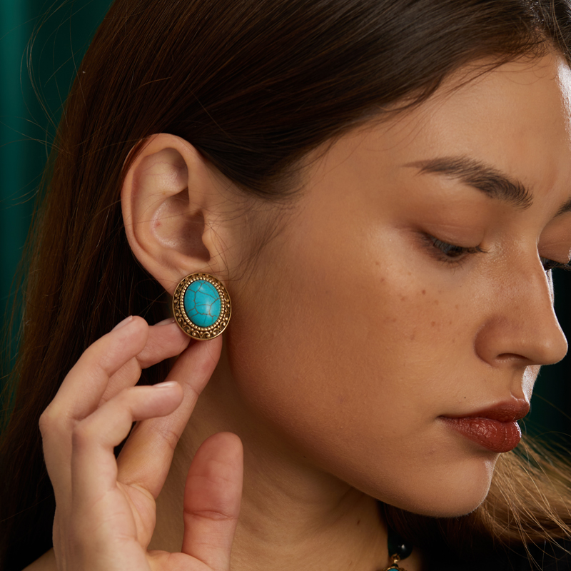 Vintage Oval Sea Blue Natural  - Vintage Fashion Trends 2026 评论和价格
