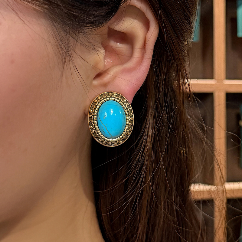 Vintage Oval Sea Blue Natural  - Vintage Fashion Trends 2026 评论和价格